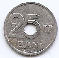 Romania 25 Bani 1921 - Ferdinand I, Aluminiu, 19 mm KM-44 (2)