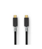 Cablu USB 3.2 Gen 2x2 type C tata-tata 2m 100W 5A 20Gbps antracit, Nedis