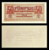 GERMANIA █ bancnota █ 50 Reichspfennig █ 1942 █ P-M35 Ro. 504 █ WEHRMACHT █ UNC