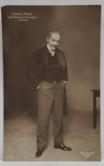 ACTORUL ACHILLE GEORGESCU IN PIESA &amp;#039; PUNCTUL NEGRU &amp;#039; , TEATRUL NATIONAL BUCURESTI , FOTOGRAFIE DE DURATZO , CARTE POSTALA , INCEPUTUL SEC. XX foto