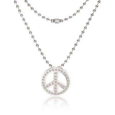 Colier din oțel inoxidabil - lanț milităresc, simbolul păcii foto