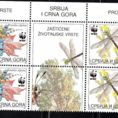 SERBIA si MUNTENEGRU 2004, Fauna - WWF, serie neuzata, MNH