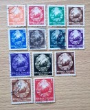 Serie Completa / Lot 13 Timbre Romania 1952 Stema Republicii Populare Romane RPR Uzuale Stampilate - RO1