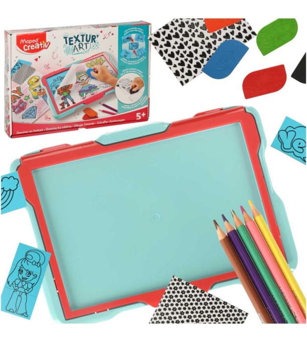 Tabla creativa pentru copii trasand texturarea Maped