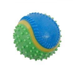 Jucărie C&acirc;ini Pet, Minge 5 Simțuri, Multicolor, Aromă Carne de Vită, 10cm