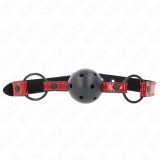 Kink Collar &amp; Gag-Gag Bilă din Leatherette Lucios 4.5 cm - Curea