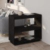 Gossi biblioteca, negru, 80x35x71 cm, lemn masiv de pin