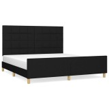 Cumpara ieftin Cadru de pat fara saltea, negru, 180x200 cm, textil