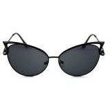 Ochelari de soare dama, Cat eye, Ochi de pisica, Negri, Femei, Metal, Negru