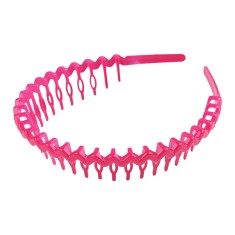 Bentita din plastic cu pieptene Crisalida, latime 2.7 cm, Fucsia