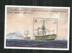 V 82 - VAPOARE, NAVE - GIBRALTAR - BLOC NESTAMPILAT, MNH foto