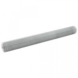 VidaXL Plasă de s&acirc;rmă, argintiu, 10 x 1,5 m, oțel galvanizat, pătrat