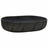 Lavoar de blat, negru, 59x40x14 cm, ceramica, oval