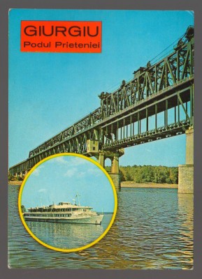 CPIB 20729 CARTE POSTALA - GIURGIU. PODUL PRIETENIEI, VAPOR, NECIRCULATA, OSEDT foto
