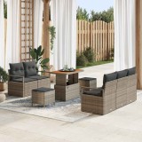 VidaXL Set de canapele pentru grădină cu pernă 8 pcs Gri Rattan poli