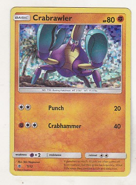 bnk crc Cartonas Pokemon McDonalds 2017 - Crabrawler 7/12