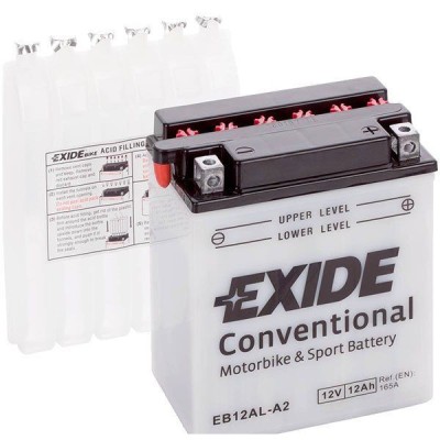 Baterie moto 12V 12Ah (YB12AL-A2) pachet acid inclus Exide foto