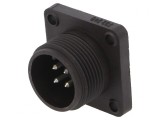 Conector circular soclu IP67 4 pini argintat tată