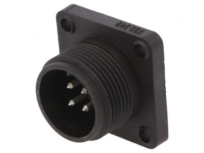 Conector circular soclu IP67 4 pini argintat tată foto