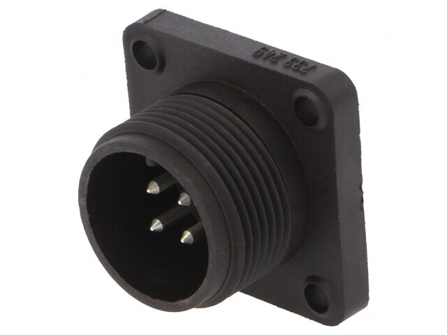 Conector circular soclu IP67 4 pini argintat tată