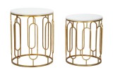 Mauro Ferretti Set 2 Mese De Sufragerie cm &Oslash; 46X55-39X48 | Aosom Romania