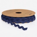 Panglică decorativă din material textil, model zig-zag, albastră, 5 m x 5 mm, CMCLASS