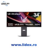 Monitor Gaming LG UltraGear 34G600A-B, 34", WQHD (3440 x 1440), VA, 160Hz, 1800R curbat, 1ms MBR, 5ms GtG, AMD FreeSync Premium, VRR, Flicker Safe, HD