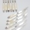 Superb set 12 cutite fine din argint si sidef natural art nouveau Franta sec.XX