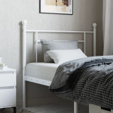 VidaXL Tăblie de pat metalică, alb, 90 cm