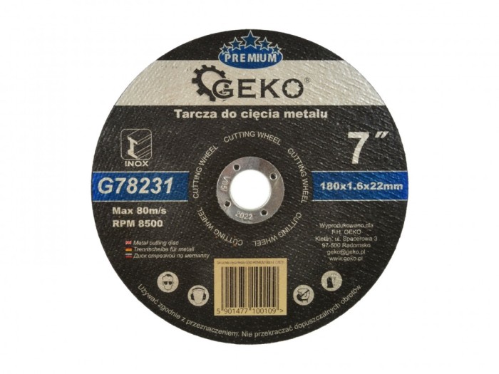Disc pentru taierea metalului 180mm, GEKO G78231