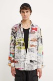 Desigual camasa din bumbac AMAURY barbati, culoarea gri, cu guler clasic, relaxed, 24WMCW11