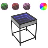 Cumpara ieftin Noptiera cu LED infinity, gri sonoma, 40x40x51 cm