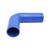 Furtun cotit din silicon 90&deg; cu insertie textila 63.5x200x200 mm Breckner