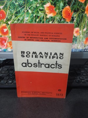 Romanian Scientific Abstracts, vol. X nr. 6, november 1973, București, 165 foto