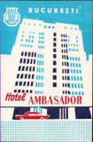 HST A111 Etichetă reclamă Hotel Ambasador București ONT Carpați