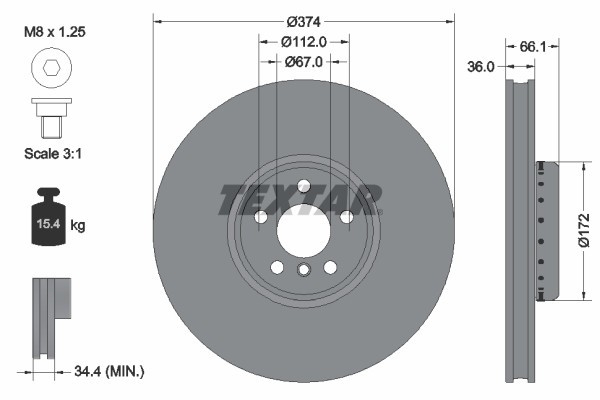 TEXTAR 92290225 PRO+ Disc frana