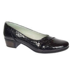 Pantofi dama comozi casual din piele naturala negru croco P18CRLN