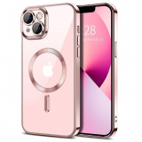 Cumpara ieftin Husa pentru iPhone 13, Techsuit Luxury Crystal MagSafe, Pink
