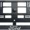 Set 2 bucati, suport numar inmatriculare Carbon, Ford