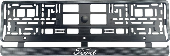 Set 2 bucati, suport numar inmatriculare Carbon, Ford