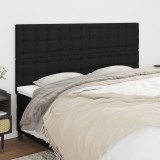 Cumpara ieftin Tăblii de pat, 4 buc, negru, 80x5x78/88 cm, textil
