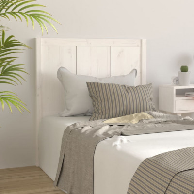 vidaXL Tăblie de pat, alb, 80,5x4x100 cm, lemn masiv de pin foto