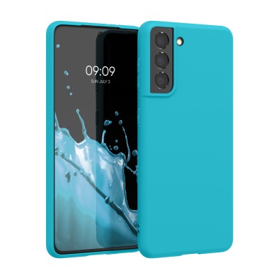 Husa Kwmobile pentru Samsung Galaxy S21, Albastru deschis, Silicon, KWM000012BS041C foto