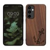 Husa Kwmobile pentru Samsung Galaxy A55, Maro, Lemn, KWM000021PL004C, Silicon, Carcasa