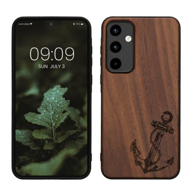 Husa Kwmobile pentru Samsung Galaxy A55, Maro, Lemn, KWM000021PL004C foto