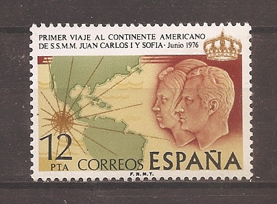 Spania 1976 - Regelui Juan Carlos I și a Reginei Sofia &icirc;n America, 4 poze, MNH