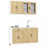 VidaXL Set dulap de bucătărie din 4 piese &bdquo;Kalmar&rdquo; lemn stejar Sonoma