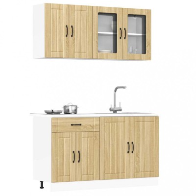 Gossi set dulap de bucatarie din 4 piese &amp;bdquo;kalmar&amp;rdquo; lemn stejar sonoma foto