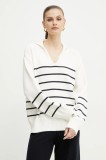 MM pulover femei, culoarea alb, călduros, 2516361087600