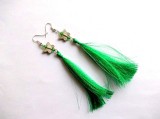 cercei ciucuri matase culoare verde 36285